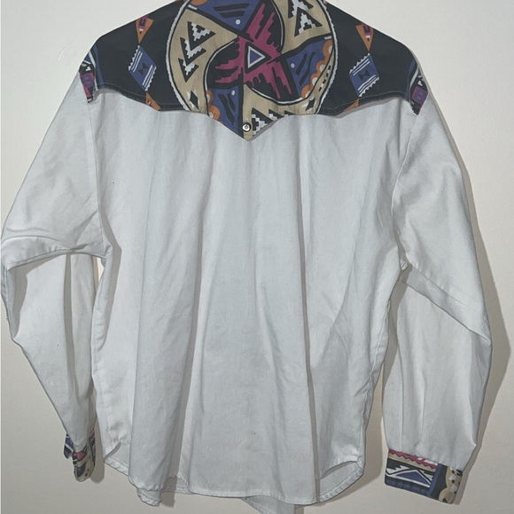 Vintage Roughrider by Circle Y Southwestern Button-Up Shirt size large - Picture 3 of 8